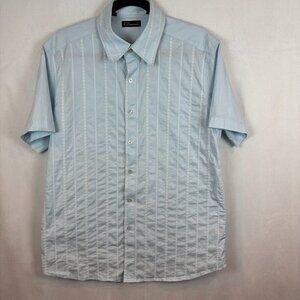 7 Diamonds Men's‎ Baby Blue Embroidered Cotton lightweight button shirt size XL
